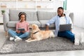 Black family spending time together at home Royalty Free Stock Photo