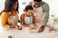 Black Family Using Baking Forms Making Cookies In Kitchen Royalty Free Stock Photo