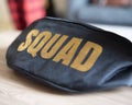Black Fanny Pack with Gold Squad Lettering