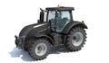 Black Farm Tractor on 3D rendering Royalty Free Stock Photo