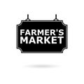 Black Farmer`s Market sign on white background Royalty Free Stock Photo