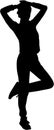 Black fashion silhouette of beautiful sporty woman