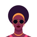 Black fashion woman modern ethnic hairstyle paint minimalist portrait vector flat illustration Royalty Free Stock Photo