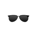 Black fashionable sunglasses. Reflection accessory to protect eyes from sun