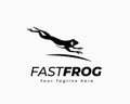 Black Fast frog jump art logo design inspiration