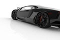 Black fast sports car on white background studio. Shiny, new, lu Royalty Free Stock Photo