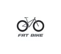 Black fat mountain bike silhouette logo. All-terrain bicycle logotype. Professional cycling icon. Cross country cycle