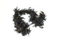 Black feather boa with gold tinsel