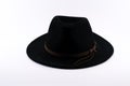 Black Fedora hat with a brown stripe Royalty Free Stock Photo