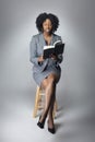 Black Female Author or Teacher in a Studio Royalty Free Stock Photo