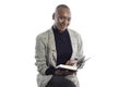 Black Female Author or Writer Posing with a Book Royalty Free Stock Photo