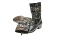 Black female boots isolated Royalty Free Stock Photo