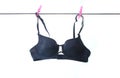 Black female bra hanging Royalty Free Stock Photo