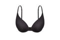 Black female bra isolated on a white background. Compression bra for breast. Breast support band. Royalty Free Stock Photo