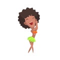 Black Female Character Rejoicing Royalty Free Stock Photo