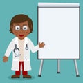 Black Female Doctor & Conference Board Royalty Free Stock Photo