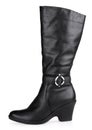 Black female fashionable leather boot