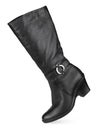 Black female fashionable leather boots