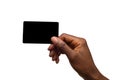 Black Female Hand Holding Black Card Royalty Free Stock Photo