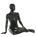 Black female mannequin without clothes in a sitting position on an isolated background. 3d rendering Royalty Free Stock Photo