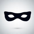 Black female party mask. Festival mask icon. Carnival incognito masque. Vector illustration isolated on white background Royalty Free Stock Photo