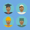 Black female professionals icon set Royalty Free Stock Photo