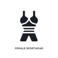 black female sportwear isolated vector icon. simple element illustration from gym and fitness concept vector icons. female