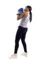 Black Female Working Out with Boxing or Learning Self-Defense Royalty Free Stock Photo