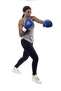 Black Female Working Out with Boxing or Learning Self-Defense Royalty Free Stock Photo