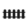 Black fence icon. Barrier symbol vector isolated