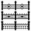 Black fences collection of symbols