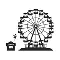 Black ferris wheel with cash desk Royalty Free Stock Photo