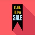 Black Fiday sale pennant icon, flat style