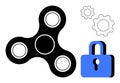 Fidget Spinner with Gear Elements and Padlock Symbolizing Security and Innovation Royalty Free Stock Photo