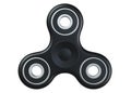 Black fidget spinner. 3D render, isolated on white background.