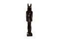 black figurine of the Egyptian god Anubis with the head of a jackal isolated on a white background