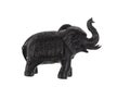 black figurine of an elephant isolated on a white