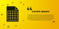 Black File document icon isolated on yellow background. Checklist icon. Business concept. Vector Illustration