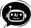artificial intelligence chatbot black fill icon in speech bubble black glyph style Royalty Free Stock Photo