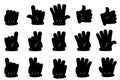 Black Fill Gesture Hands at White background