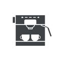 Black filled coffee maker machine vector icon isolated on white transparent background Royalty Free Stock Photo