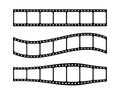 Black film strip set. Movie tape\'s frames for cinema design, photography studio. vector Royalty Free Stock Photo