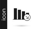 Black Financial growth decrease icon isolated on white background. Increasing revenue. Vector Royalty Free Stock Photo