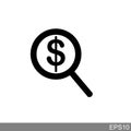 Black find best offer price magnifying glass icon