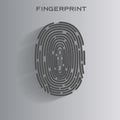 Black Fingerprint Identification Symbol. Vector