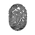 Black fingerprint illustration on white background for security and identification Royalty Free Stock Photo