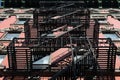 Black Fire Escape on the Side of an Old Residential Building in New York City Royalty Free Stock Photo