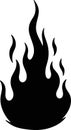 Black Fire Flame Silhouette Vector Icon Royalty Free Stock Photo