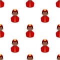 Black Firefighter Avatar Seamless Pattern