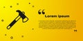 Black Firefighter axe icon isolated on yellow background. Fire axe. Vector